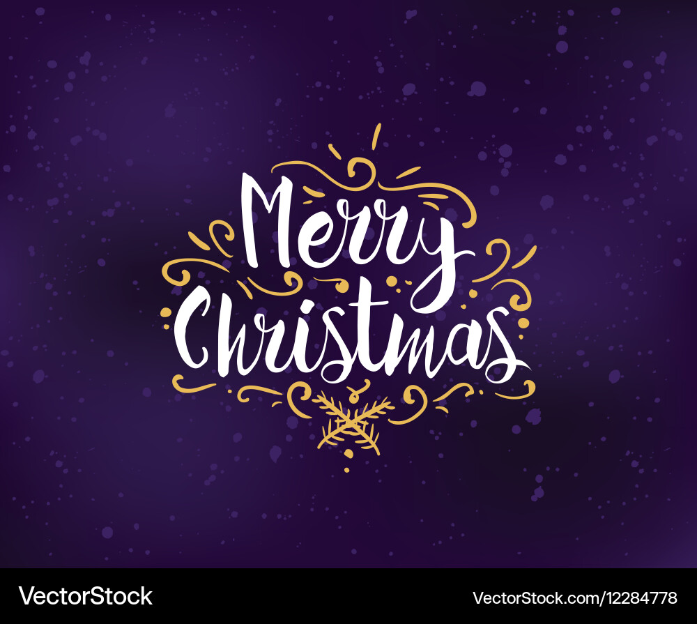 Merry christmas typography background vector image