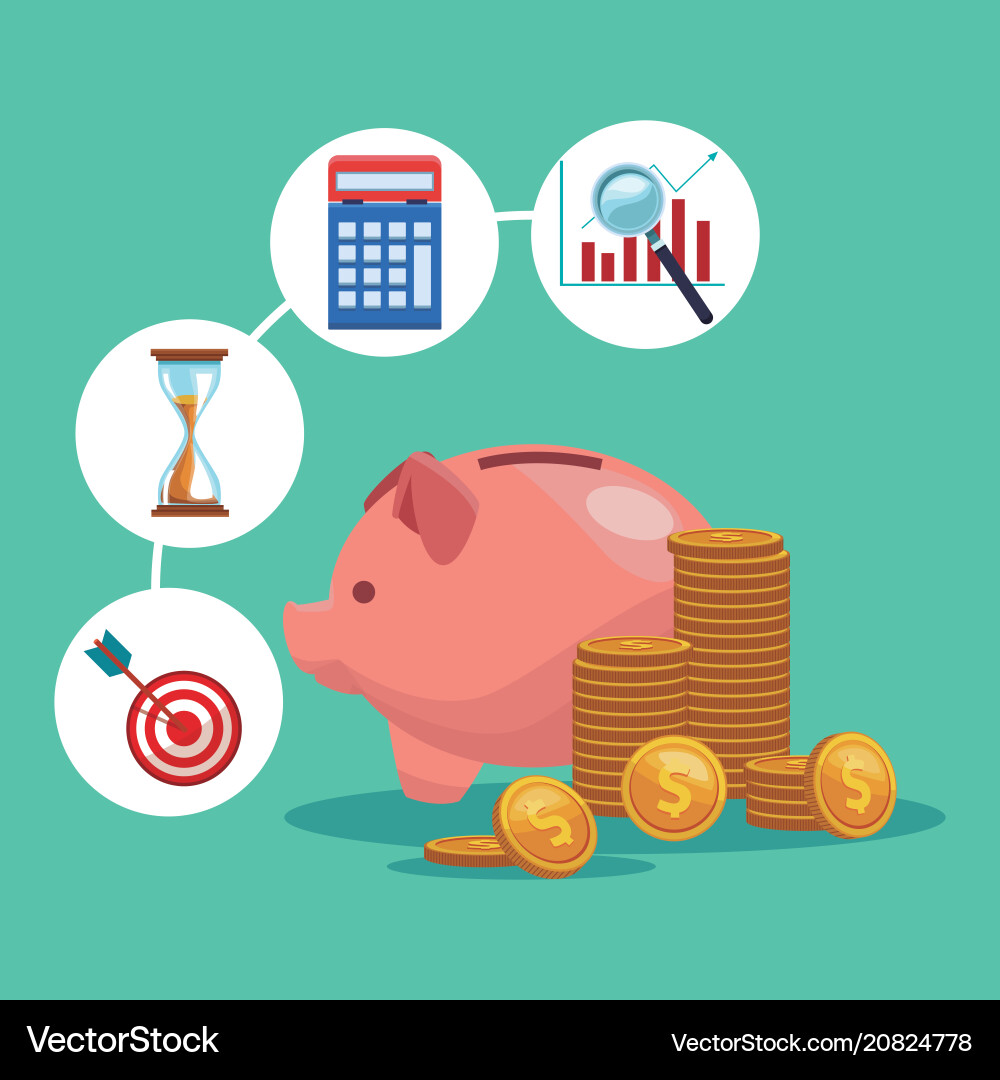 Piggy money savings Vector Image