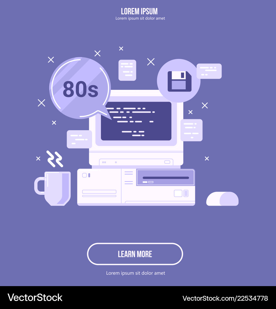 Retro Old Computer Display vector image