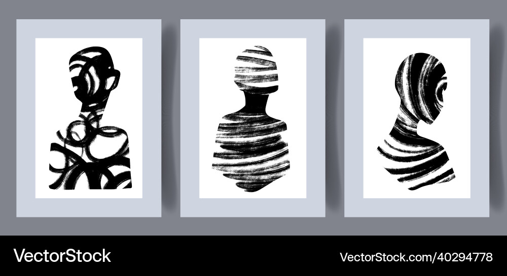 Scandinavian Abstract Print Set vector image