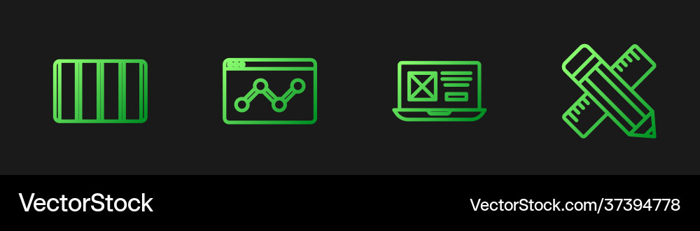 Set line ui or ux design color palette guide Vector Image