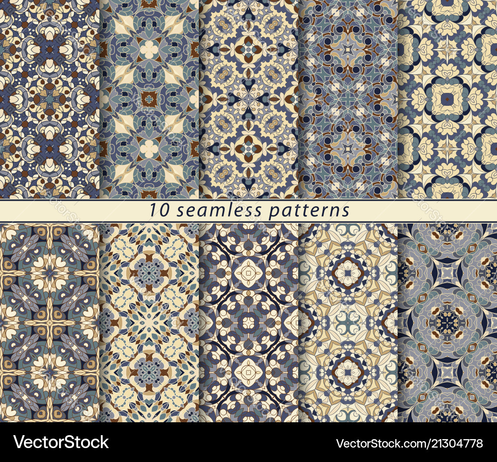 Set of seamless patterns vector image