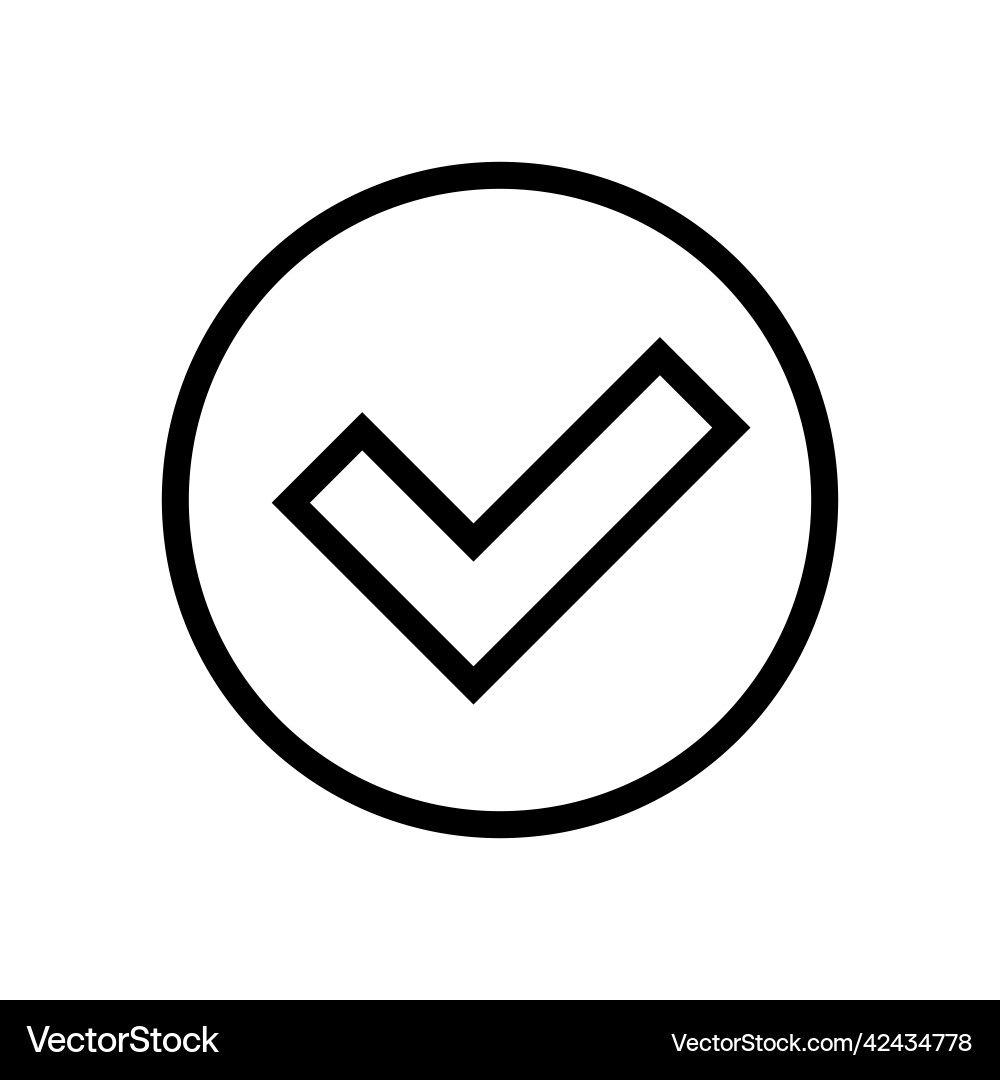 Simple round checkmark icon Vector Image