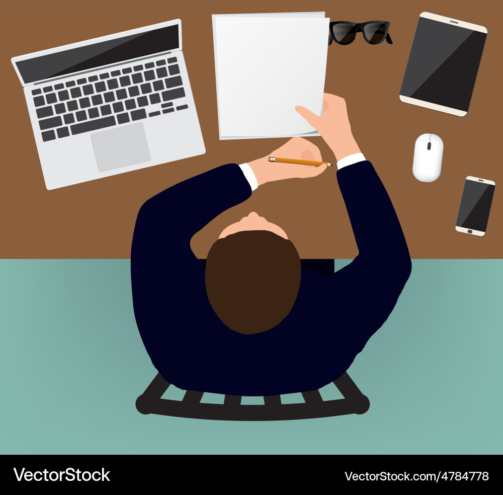 Workplace concept flat design Royalty Free Vector Image