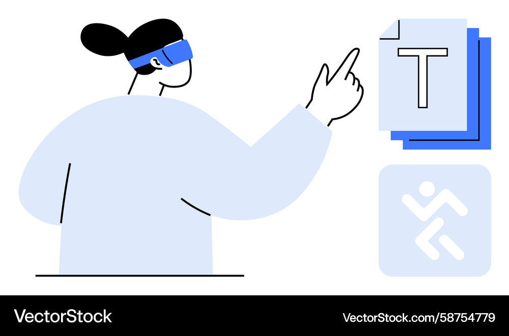 AR Interface with Floating Documents Vector Image