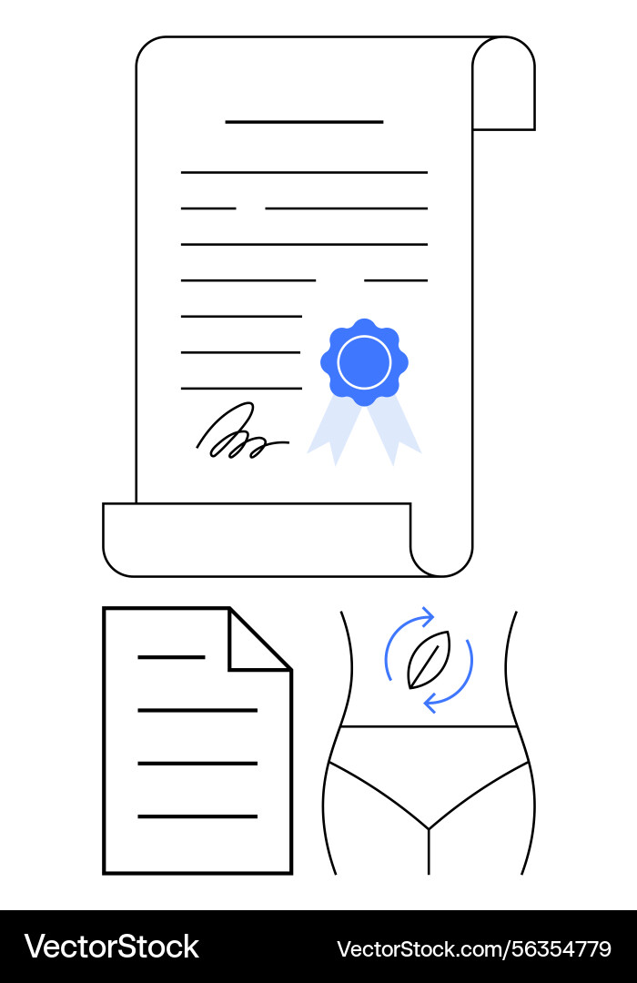 Certification document with seal signed contract Vector Image