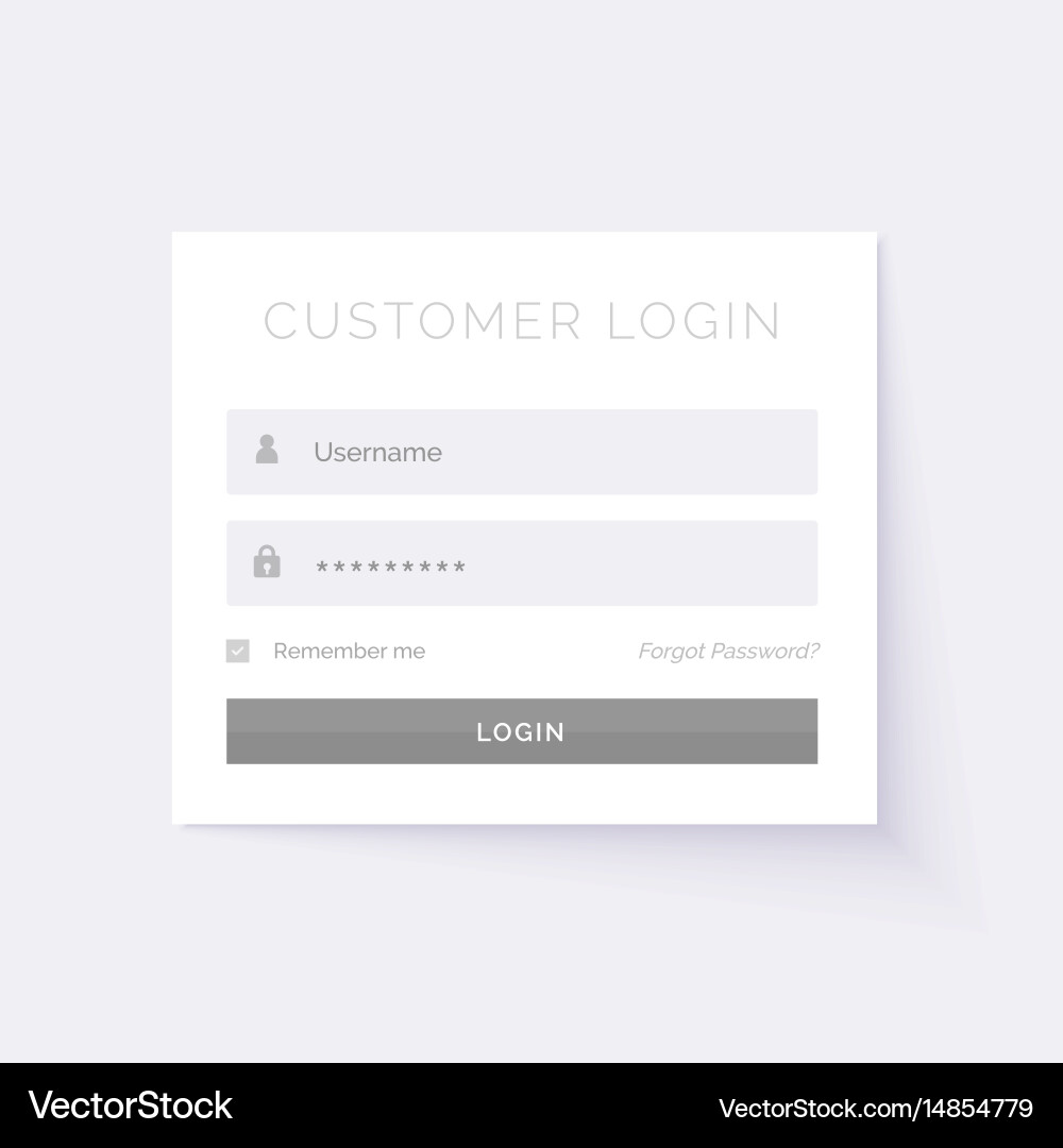 Clean White Login Form vector image