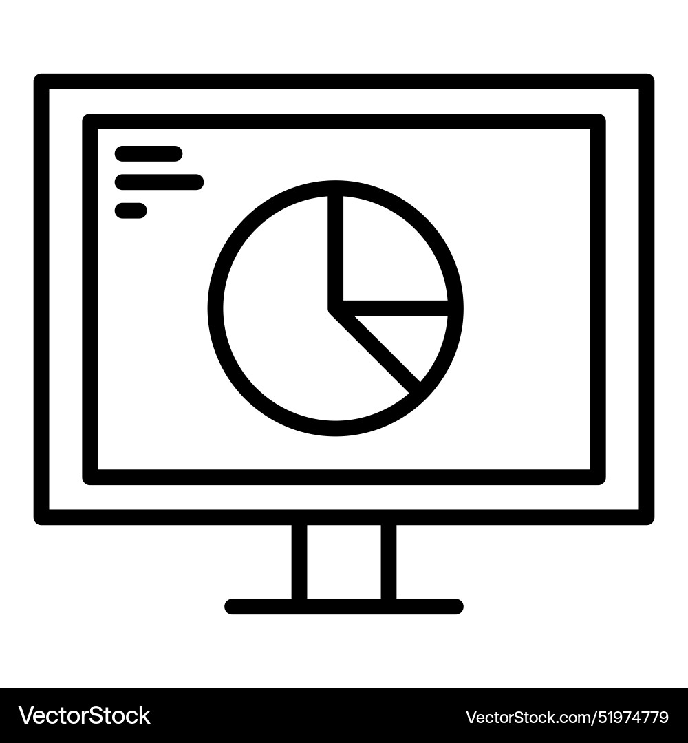 Computer icon in thin line style graphic design vector image
