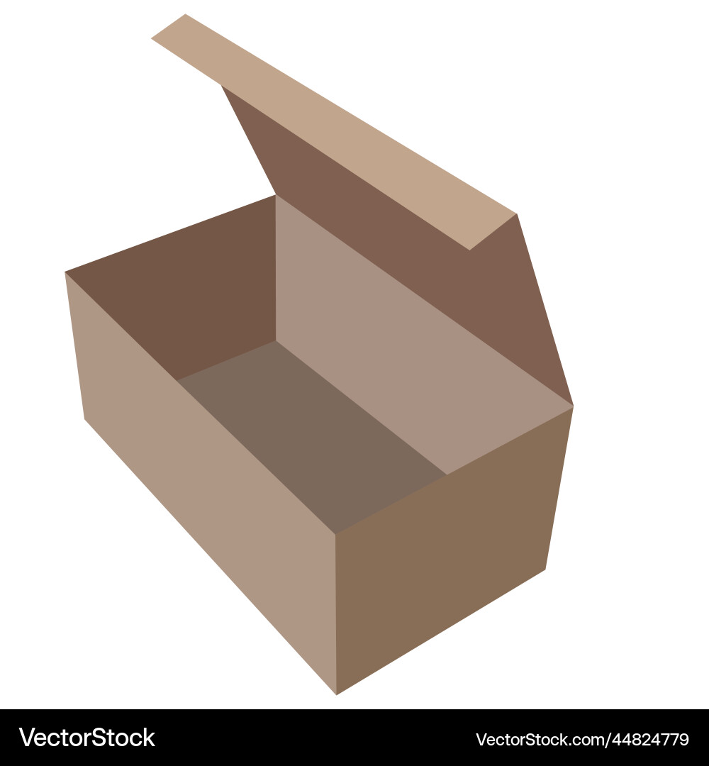 Deep rectangular box with a hinged lid vector image