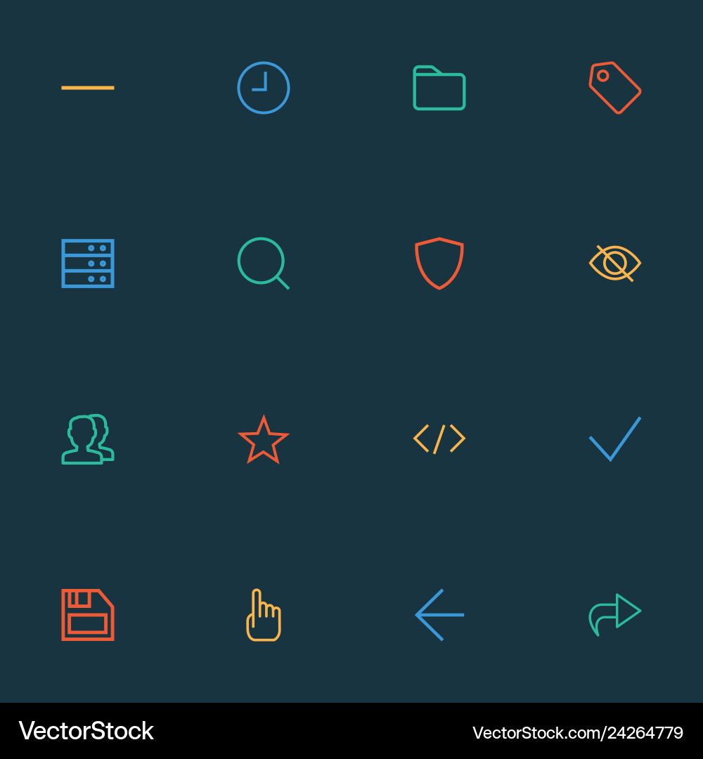 Interface icons line style set with cursor Interface icons line style set with cursor Vector Image
