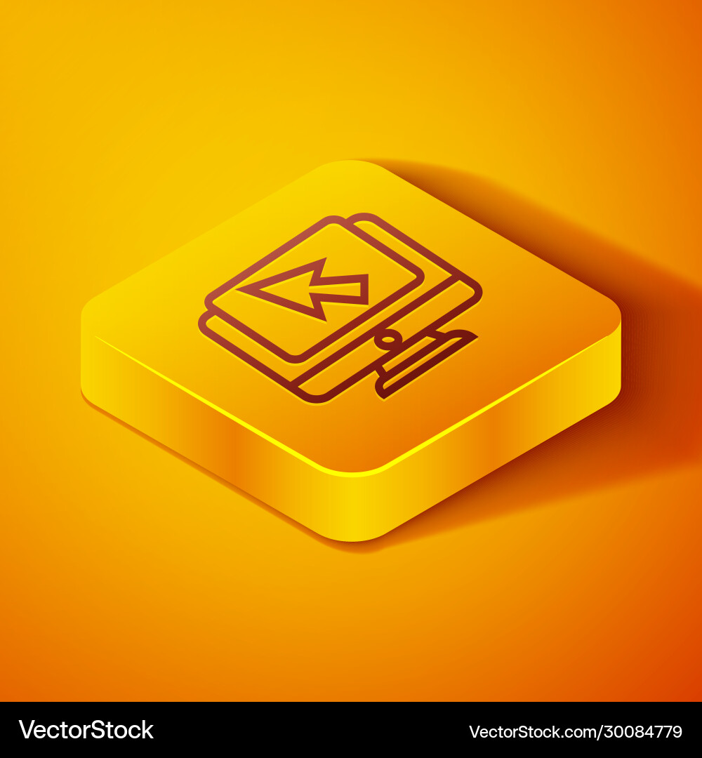 Isometric line computer monitor and cursor icon Isometric line computer monitor and cursor icon vector image