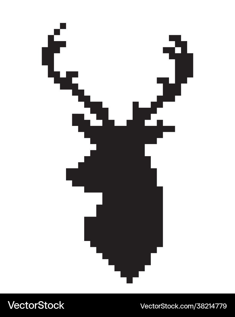 Pattern deer pixel image for 8 bit game asset vector image