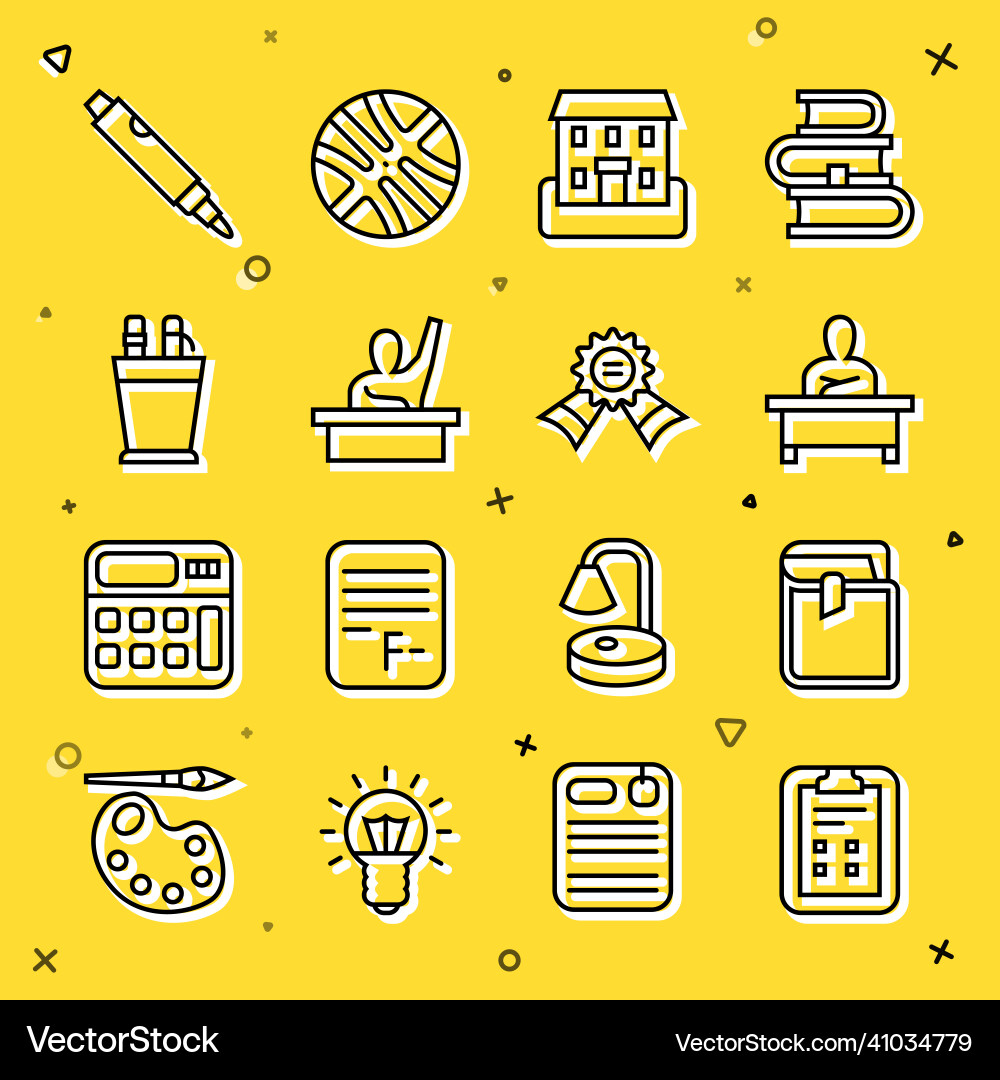 Set line exam sheet with check mark book Set line exam sheet with check mark book Vector Image