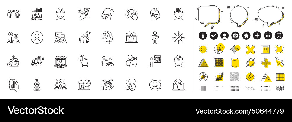Set of podcast ab testing and manager line icons Vector Image
