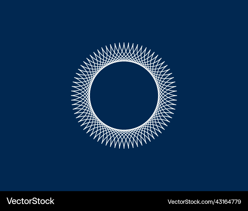 Spirograph abstract element on blue background vector image
