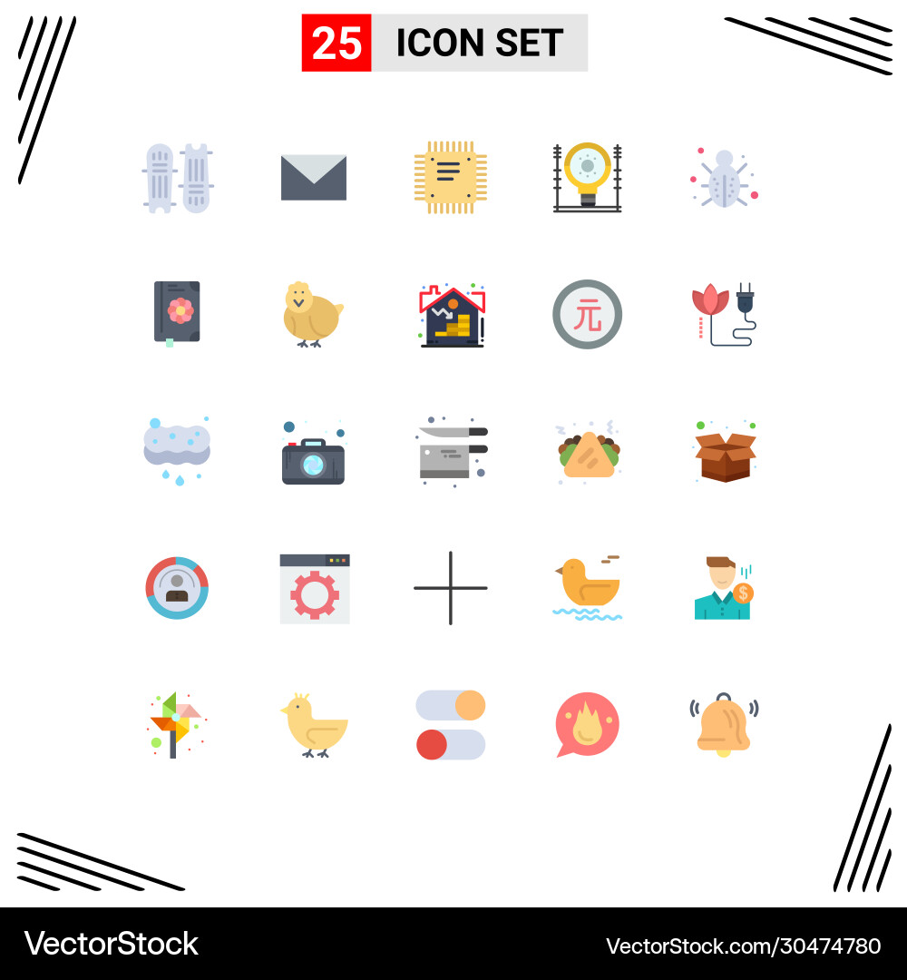 25 universal flat color signs symbols Vector Image
