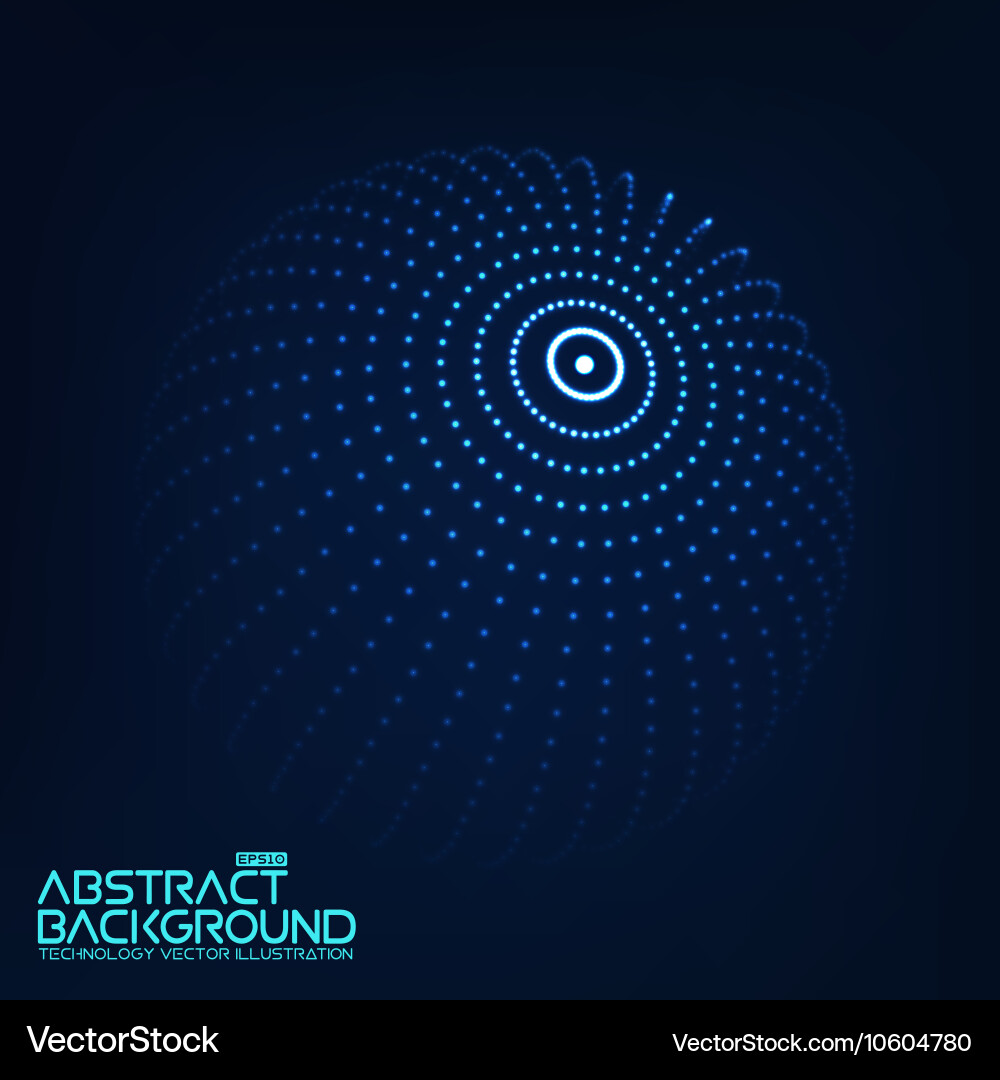 Abstract 3d illuminated distorted mesh sphere Vector Image