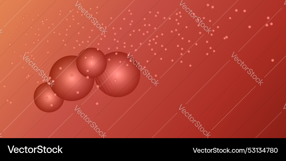 Abstract red gradient with floating spheres vector image