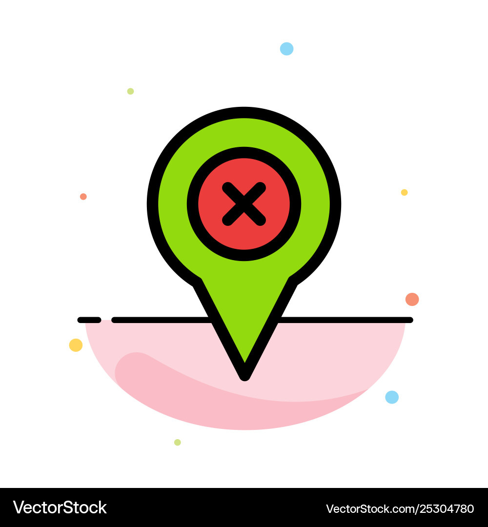 Add pin location map abstract flat color icon Vector Image