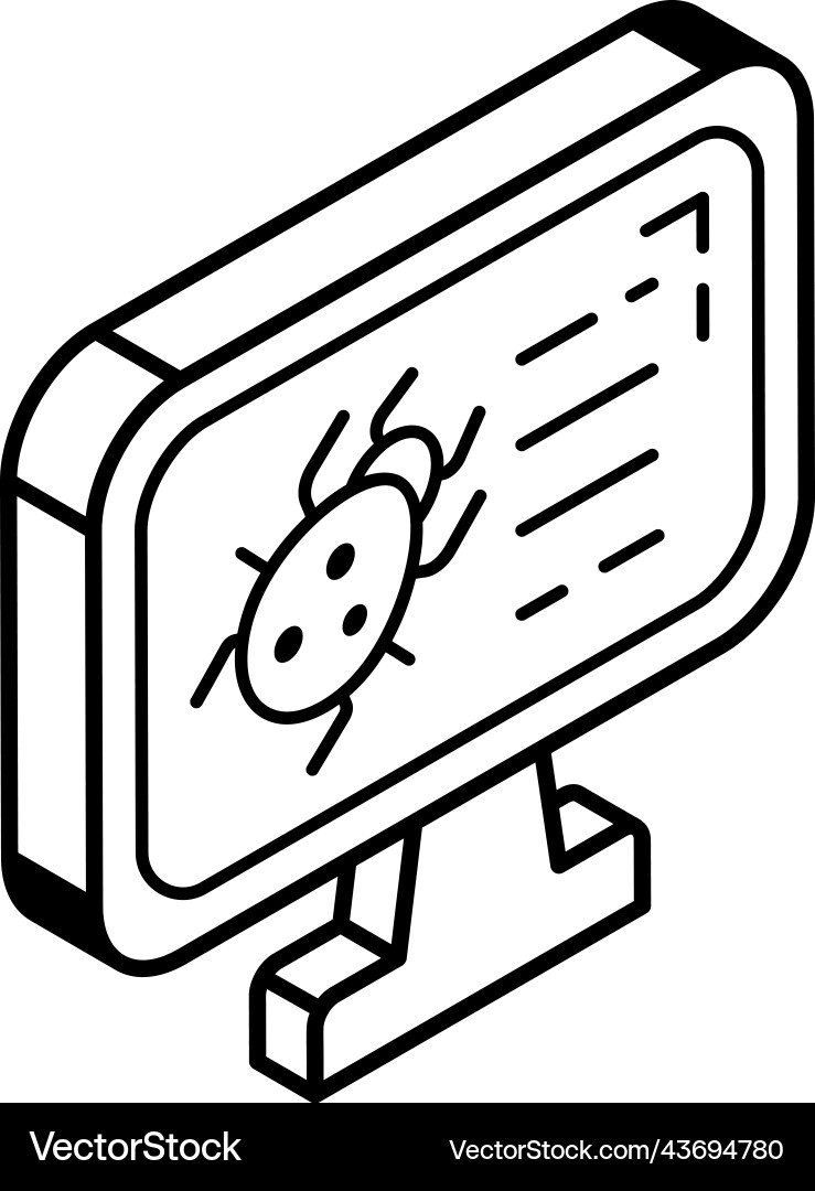 An icon of web bug line isometric Vector Image