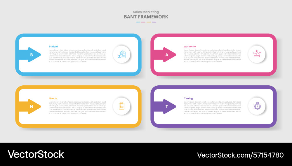 Bant framework for infographic with drop shadow vector image
