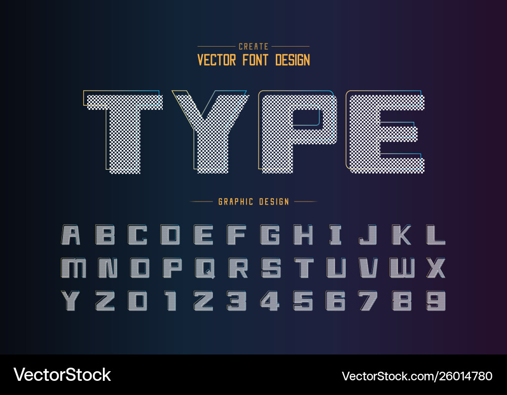 Bold font and alphabet square typeface letter Bold font and alphabet square typeface letter vector image