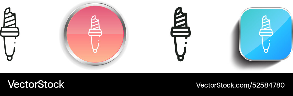 Car light icon thin linear regular and button vector image