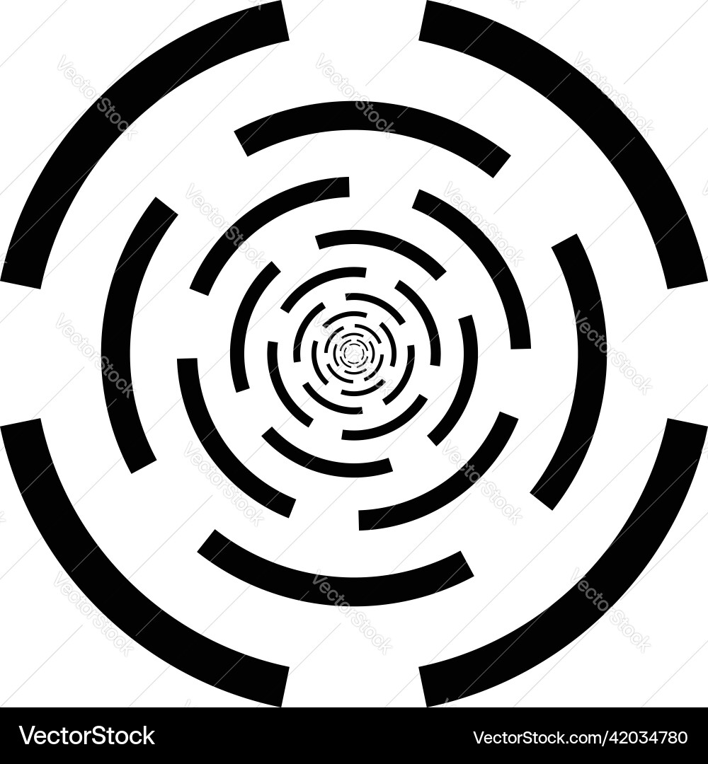 Concentric radial lines circles icon segmented Vector Image