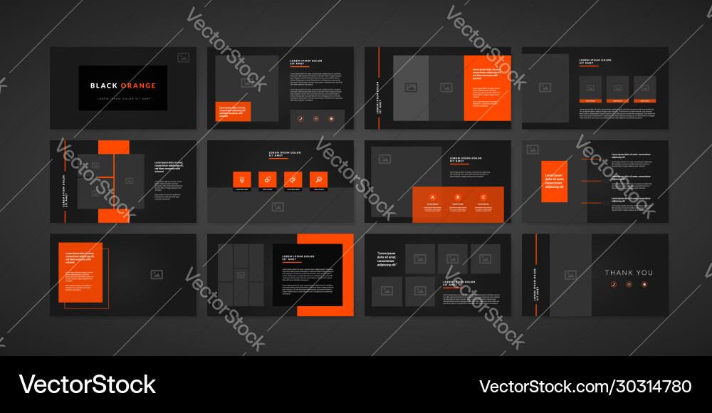 Dark minimal slides presentation background vector image