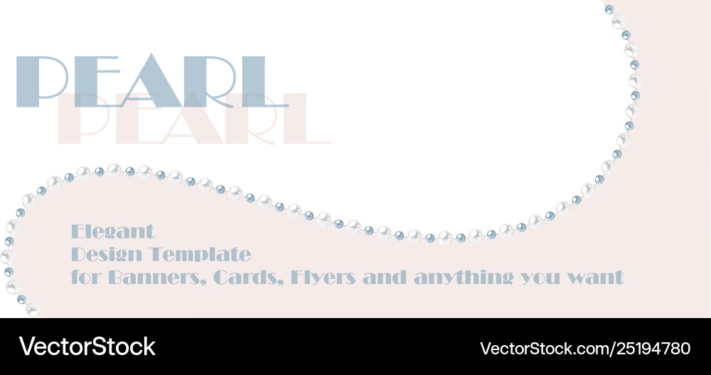 Elegant template with pearl string design Elegant template with pearl string design Vector Image