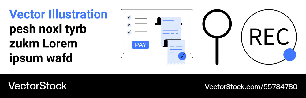 Financial document validation with payment button Financial document validation with payment button Vector Image