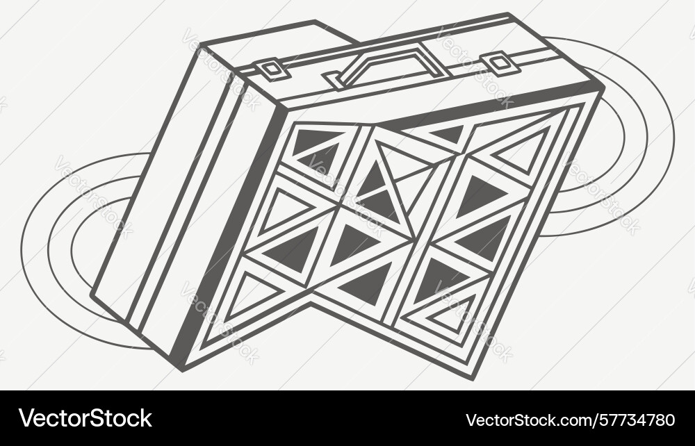 Geometric patterned suitcase design generative ai Vector Image