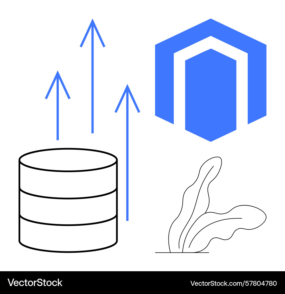 Growth in data management and digital platforms Growth in data management and digital platforms vector image