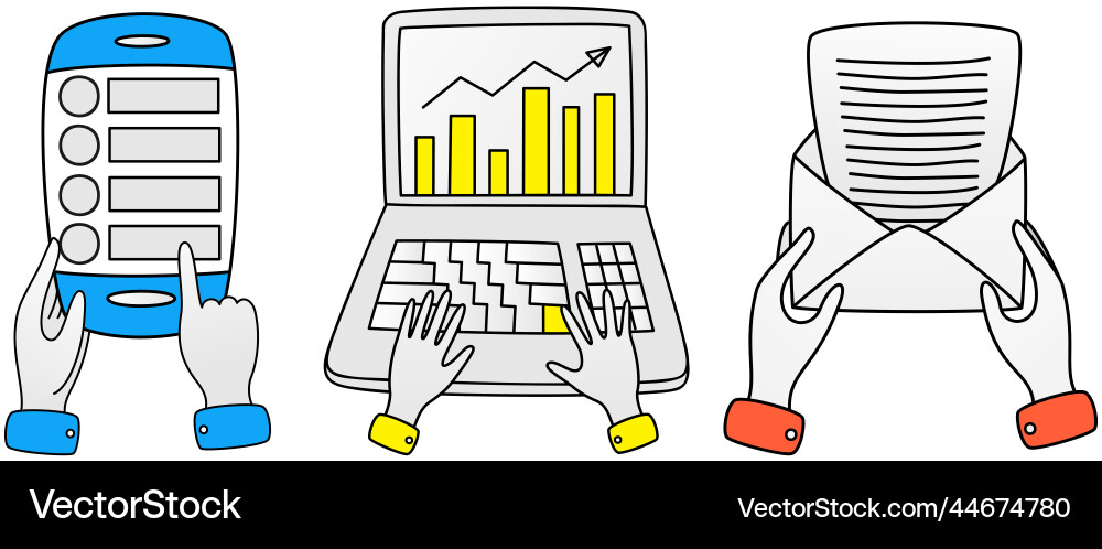 Interaction with different electronic devices Interaction with different electronic devices Vector Image