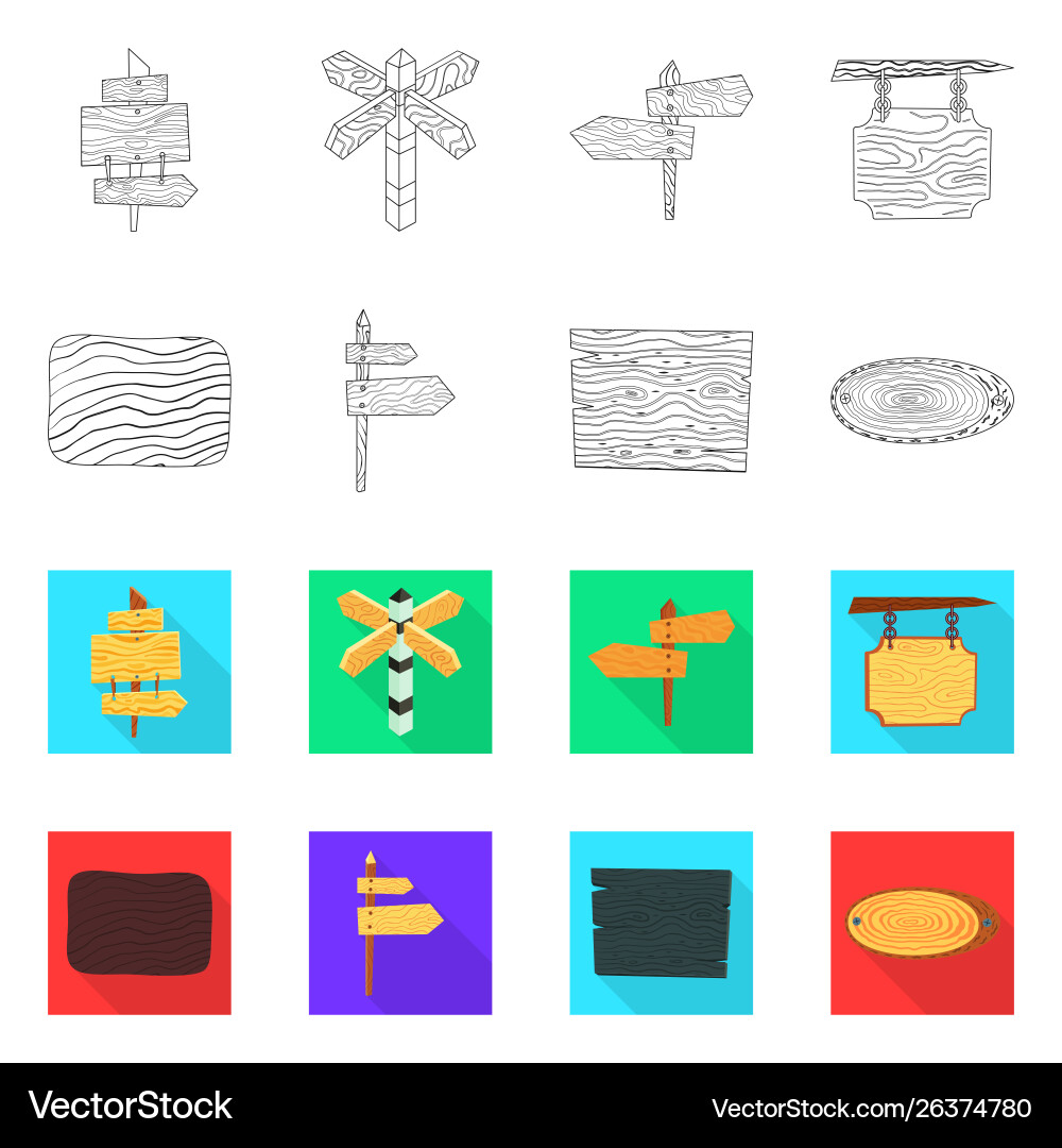 Isolated object raw and forest logo set Isolated object raw and forest logo set vector image