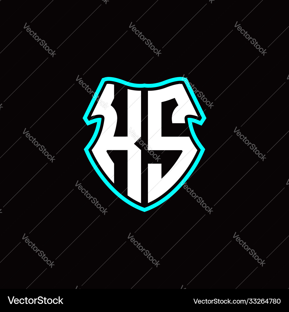 Ks initial logo design with a shield shape Ks initial logo design with a shield shape vector image