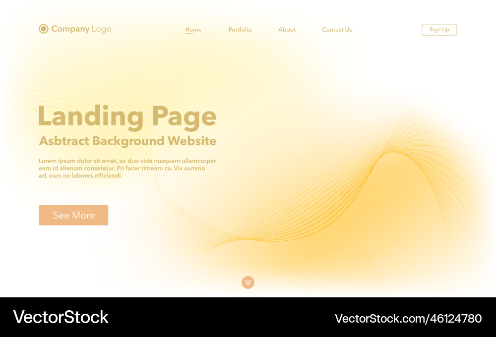 Landing page abstract wave background website Landing page abstract wave background website vector image