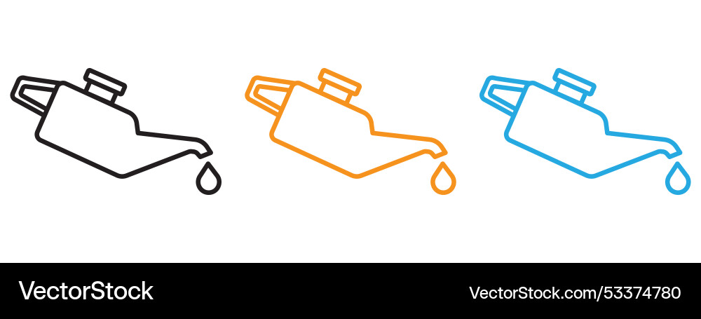 Oil can icon thin line set Royalty Free Vector Image