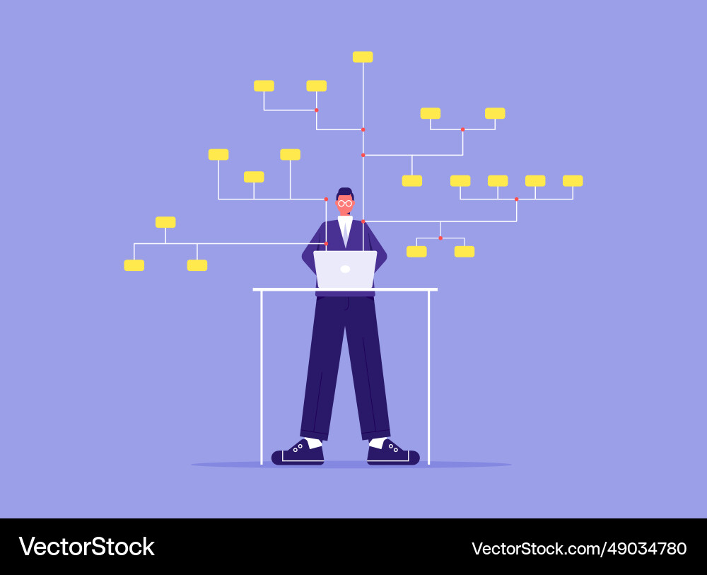 Organizing structure of database concept Organizing structure of database concept vector image
