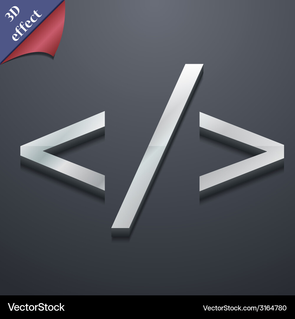 Programming code icon symbol 3d style trendy Vector Image