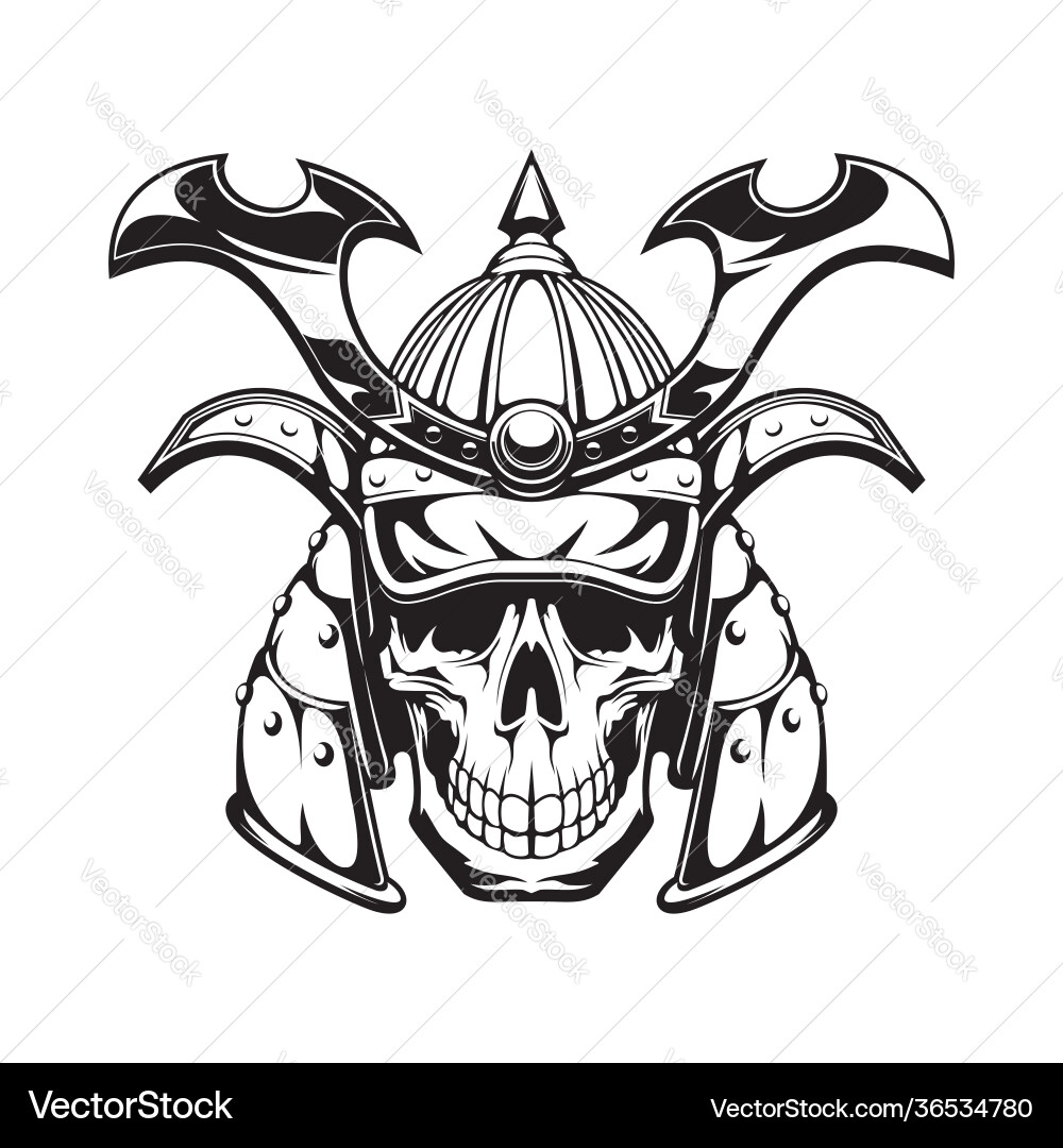 Samurai Skull Mask Vector Image