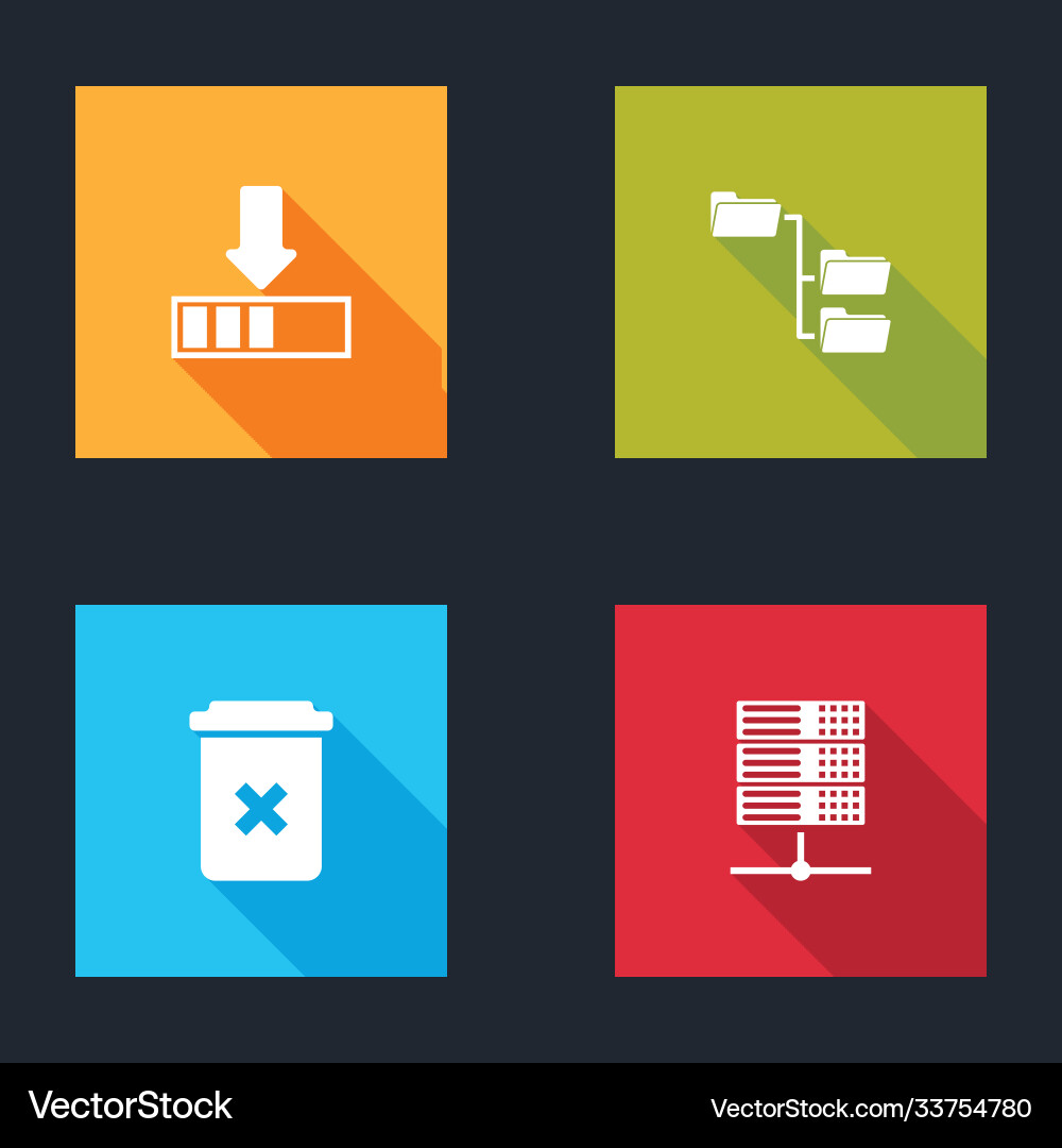 Set loading folder tree trash can and server vector image