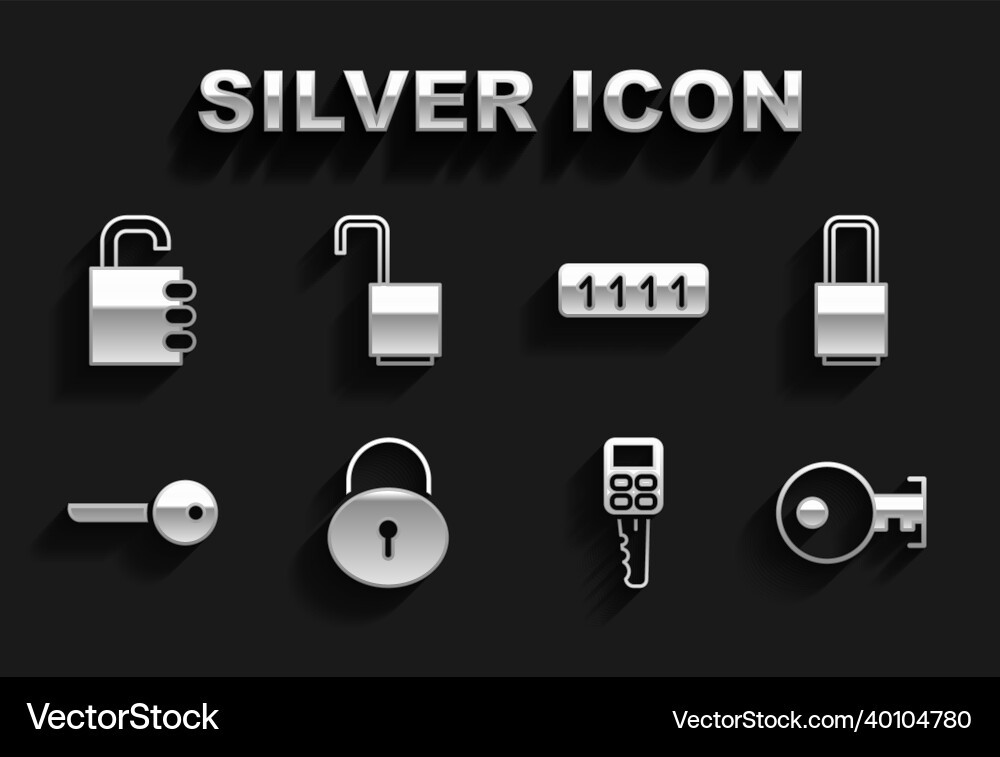 Set lock key car with remote password Vector Image