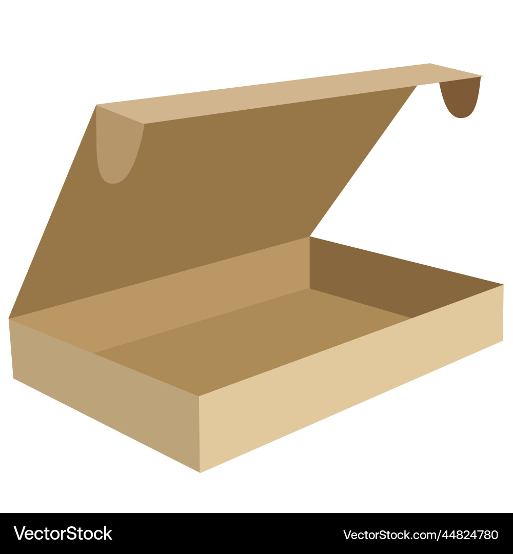 Shallow rectangular box with a hinged lid Shallow rectangular box with a hinged lid Vector Image