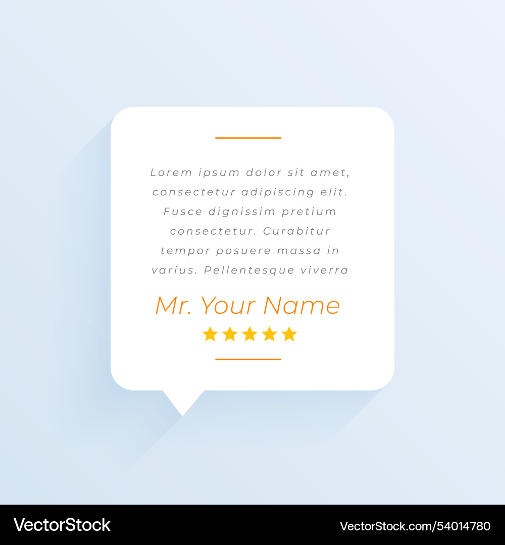 Simple testimonial web quote frame template vector image