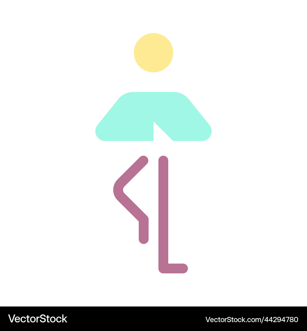 Tree pose flat color ui icon vector image