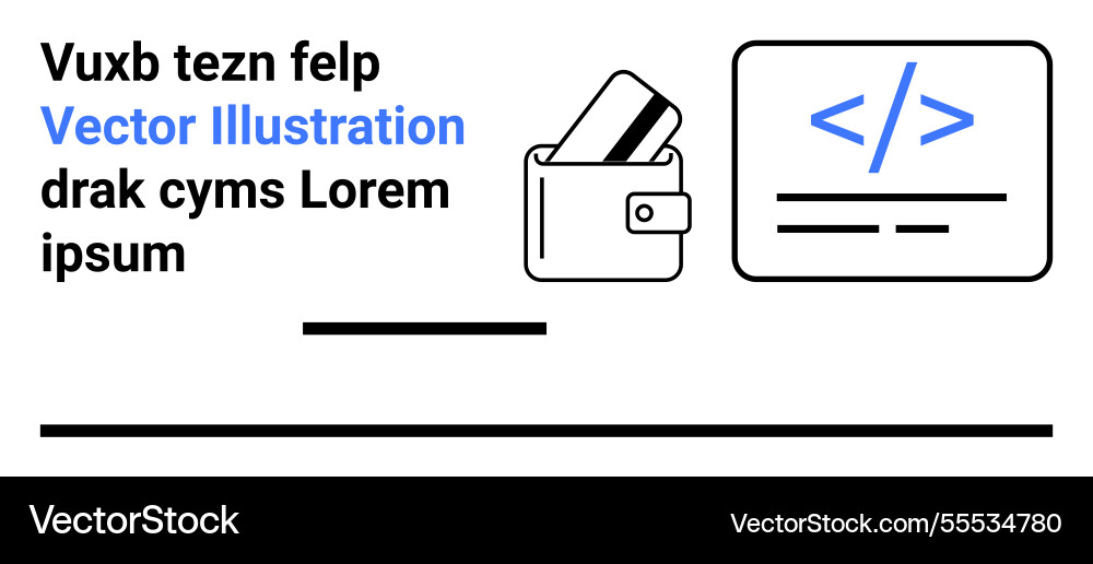 Wallet with credit cards and coding interface Wallet with credit cards and coding interface vector image
