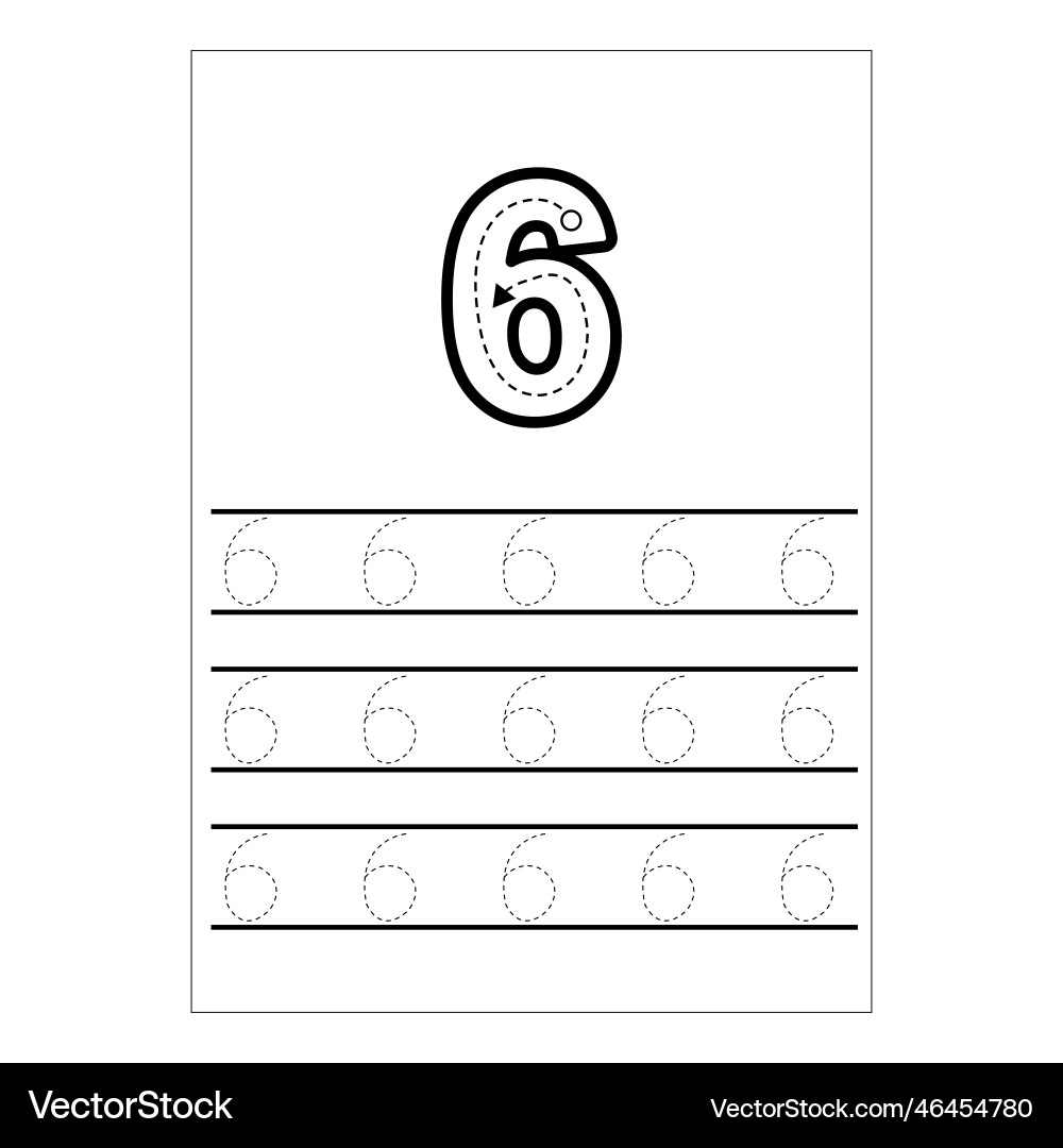 Writing numbers practice how Vector Image