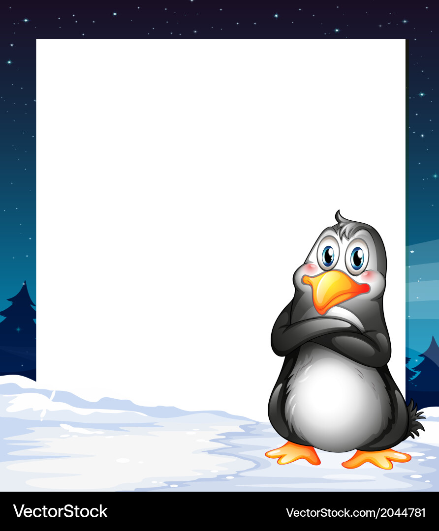 An empty template with a penguin vector image
