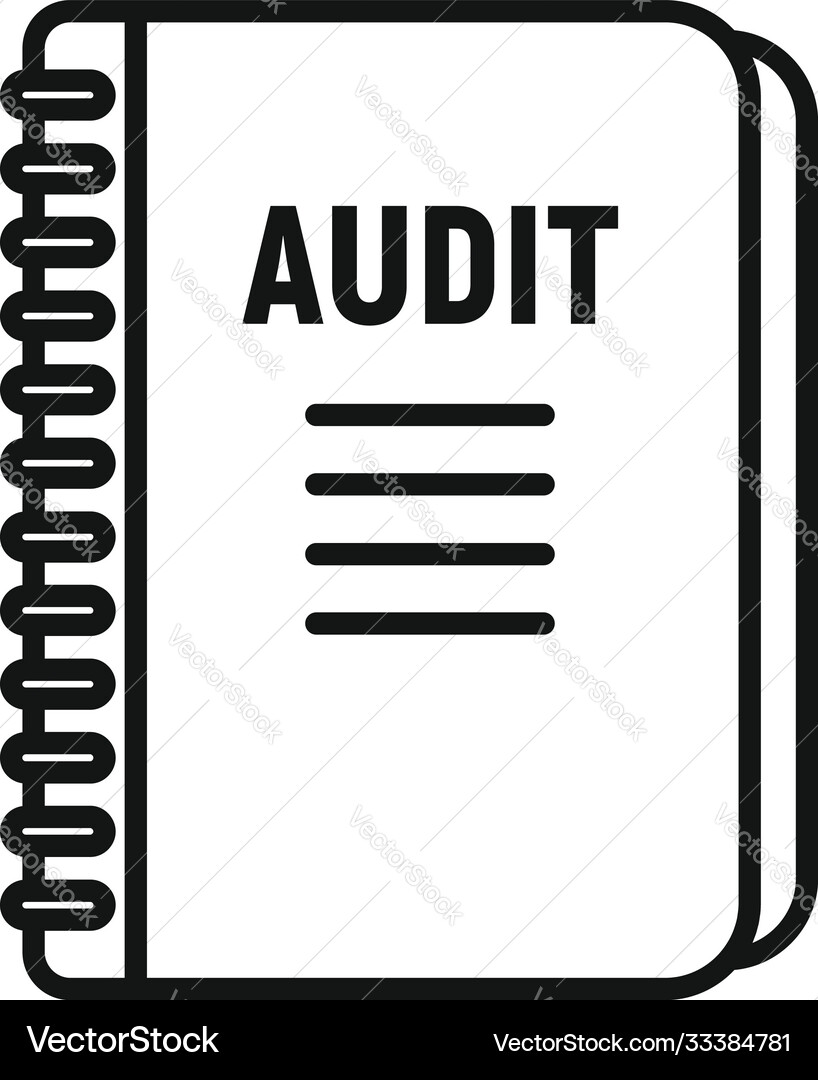 Audit notebook icon outline style Vector Image